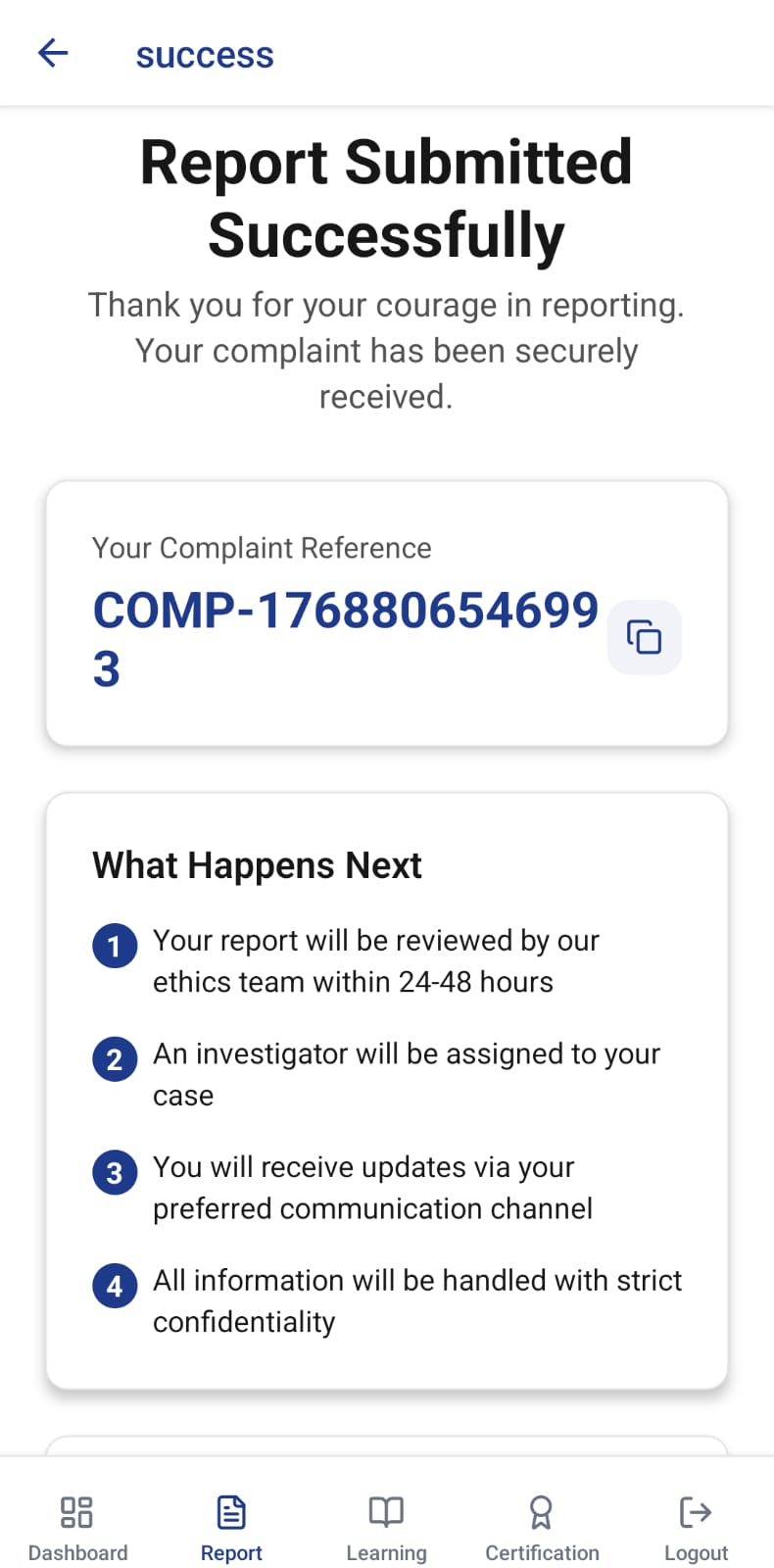 Shield Report Ethics Shield - Corporate Compliance Platform | SimpVentive